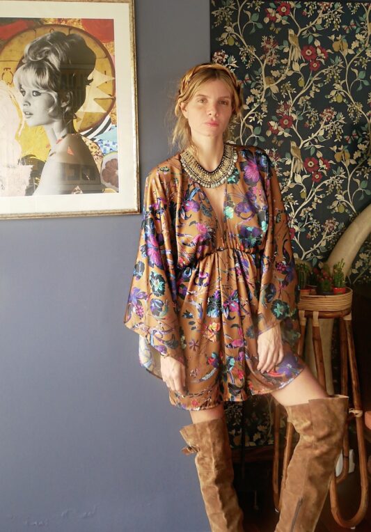 Celia Dragouni Frida Mini Kimono Dress