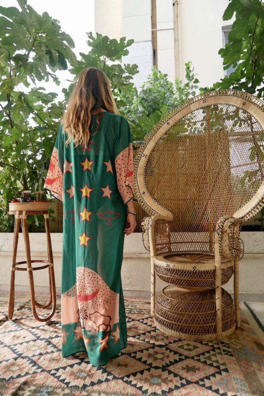 Celia Dragouni Green Buffalo Star Kimono