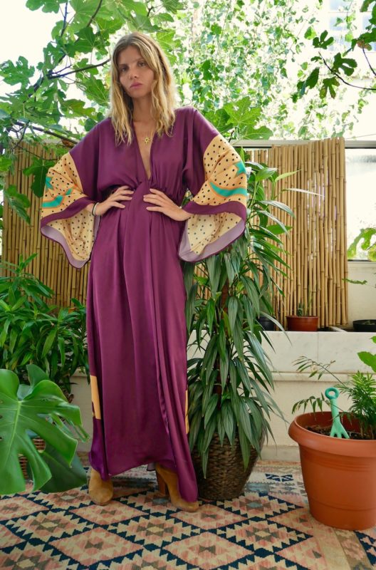 Celia Dragouni Purple Buffalo Star Kimono Dress