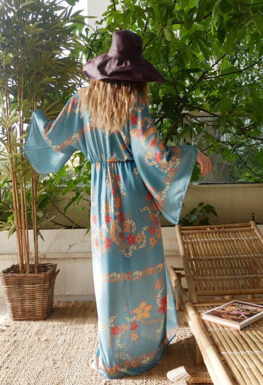 Celia Dragouni Long Sleeve Balinese Maxi Dress