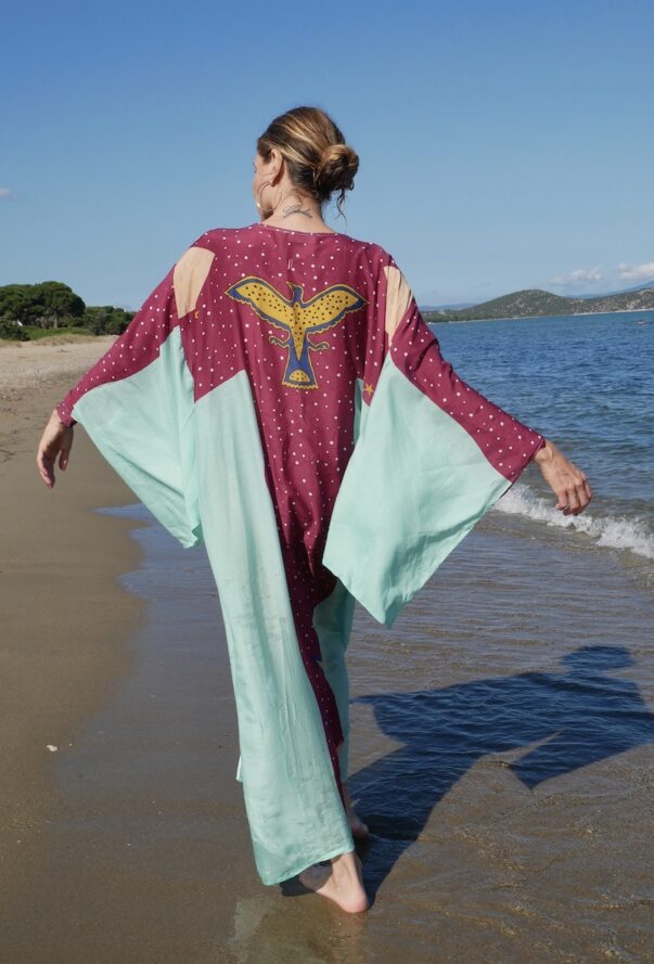 Celia Dragouni The Turquoise Eagle Moon Kimono