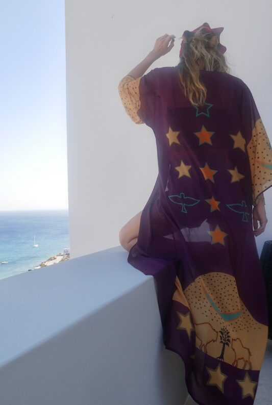 Celia Dragouni The Purple Buffalo Star Kimono Robe