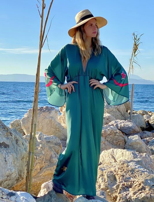 Celia Dragouni The Dusty Green Kimono Dress