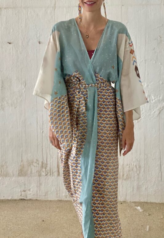 Celia Dragouni The Peaceful Arrow Cotton Kimono