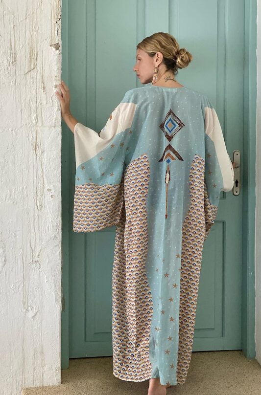 Celia Dragouni The Peaceful Arrow Cotton Kimono