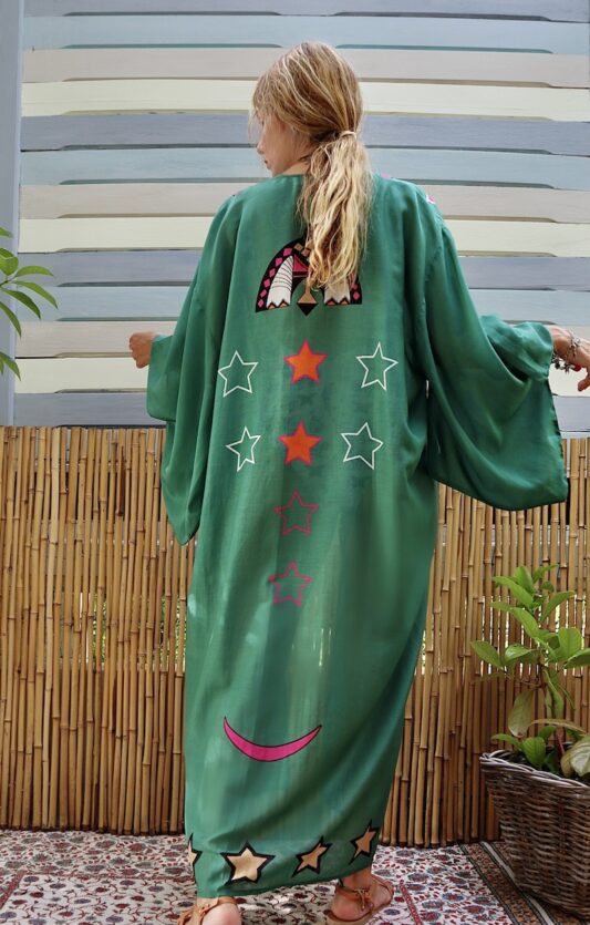 Celia Dragouni The Dusty Green Cotton Kimono